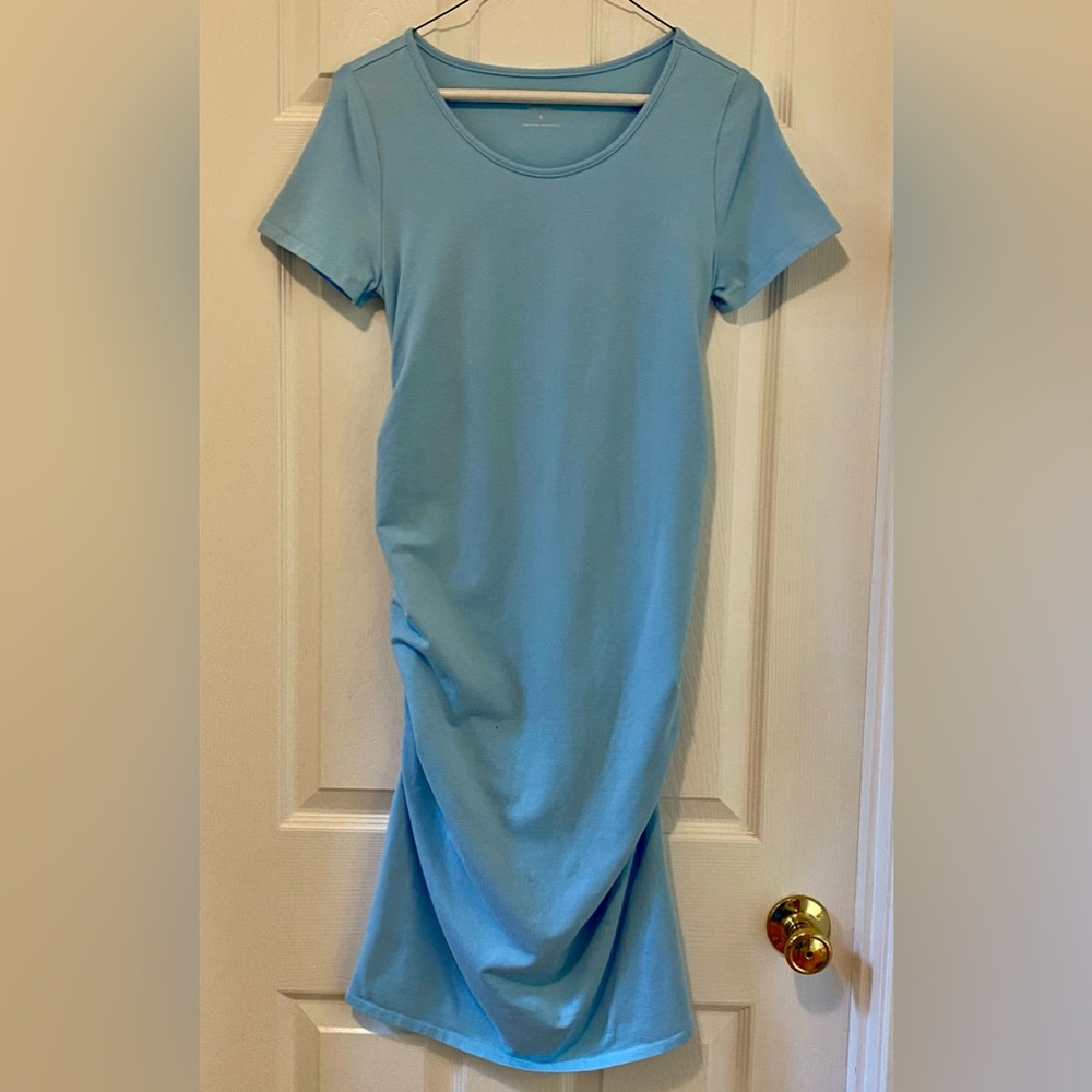 Maternity Ruched Midi Bodycon Dress size Small
